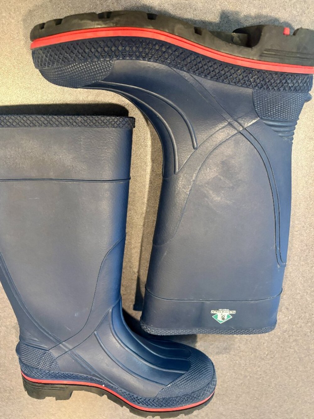 ~~Northerner Rubber Rain Boots Blue USA Made Waterproof Mens 5 Womens 7  *******